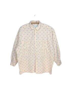 Vintage 90s Rowboat Oxford Shirt 100% Cotton Mixed Blues Outdoors Camping Unisex